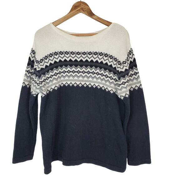 Eddie Bauer Sweaters - Eddie Bauer Geometric Design Scoop Neck Sweater
